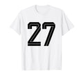 27 White Number 27 Sports Fan Soccer T-Shirt - Novelty Apparel for Adults - T-Shirt, Sweatshirt, Hoodie