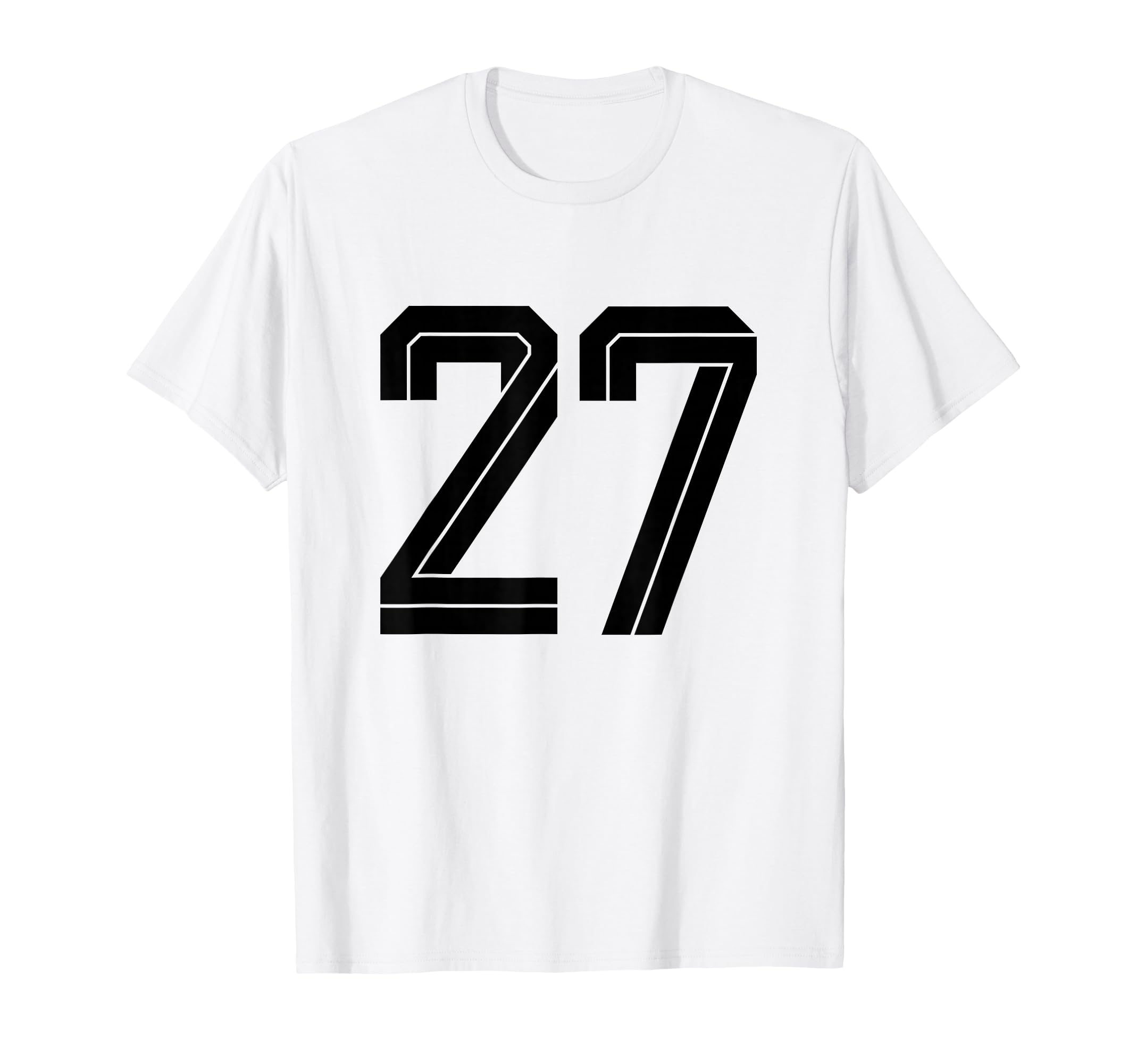27 White Number 27 Sports Fan Soccer T-Shirt - Novelty Apparel for Adults - T-Shirt, Sweatshirt, Hoodie