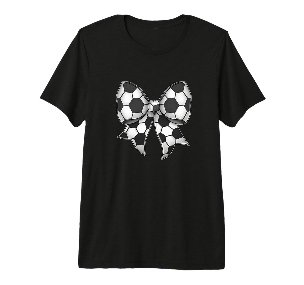 Soccer Ball Patterned Bow Tri Blend T-Shirt - Aesthetic Graphic Unisex - T-Shirt, Sweatshirt, Hoodie