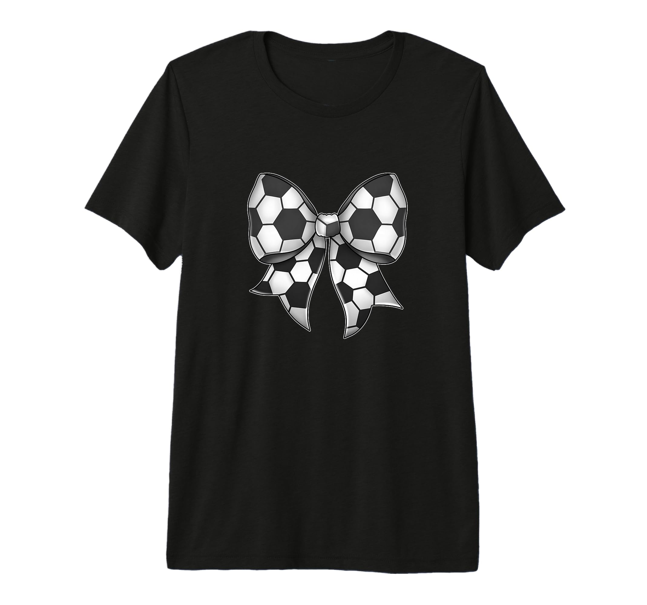 Soccer Ball Patterned Bow Tri Blend T-Shirt - Aesthetic Graphic Unisex - T-Shirt, Sweatshirt, Hoodie