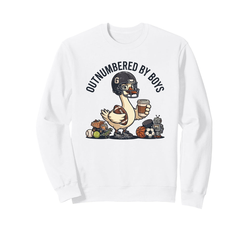 Outnumbered Mom Football Mom Sweatshirt - Custom Art Print for Adults - T-Shirt, Sweatshirt, Hoodie