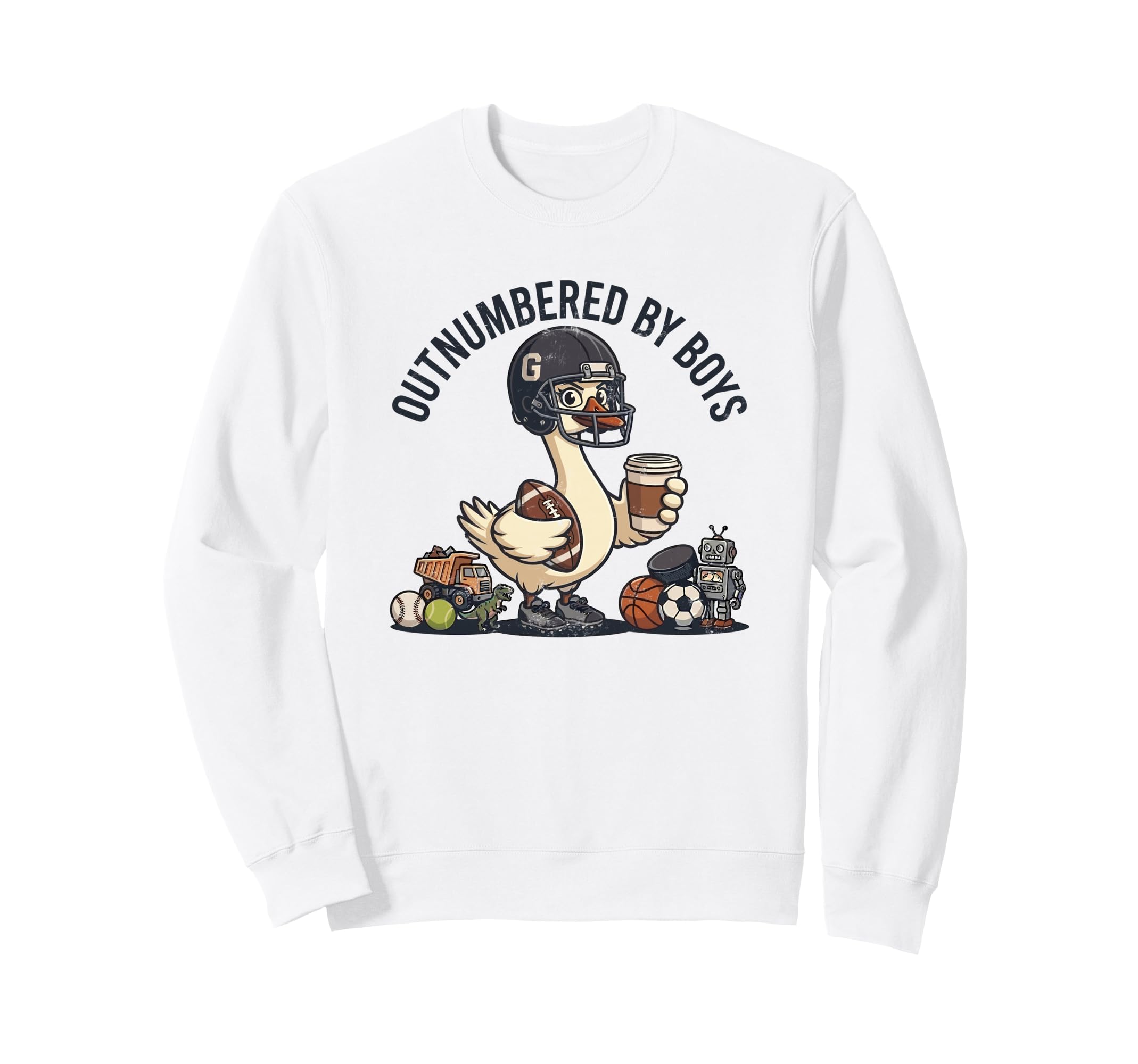 Outnumbered Mom Football Mom Sweatshirt - Custom Art Print for Adults - T-Shirt, Sweatshirt, Hoodie