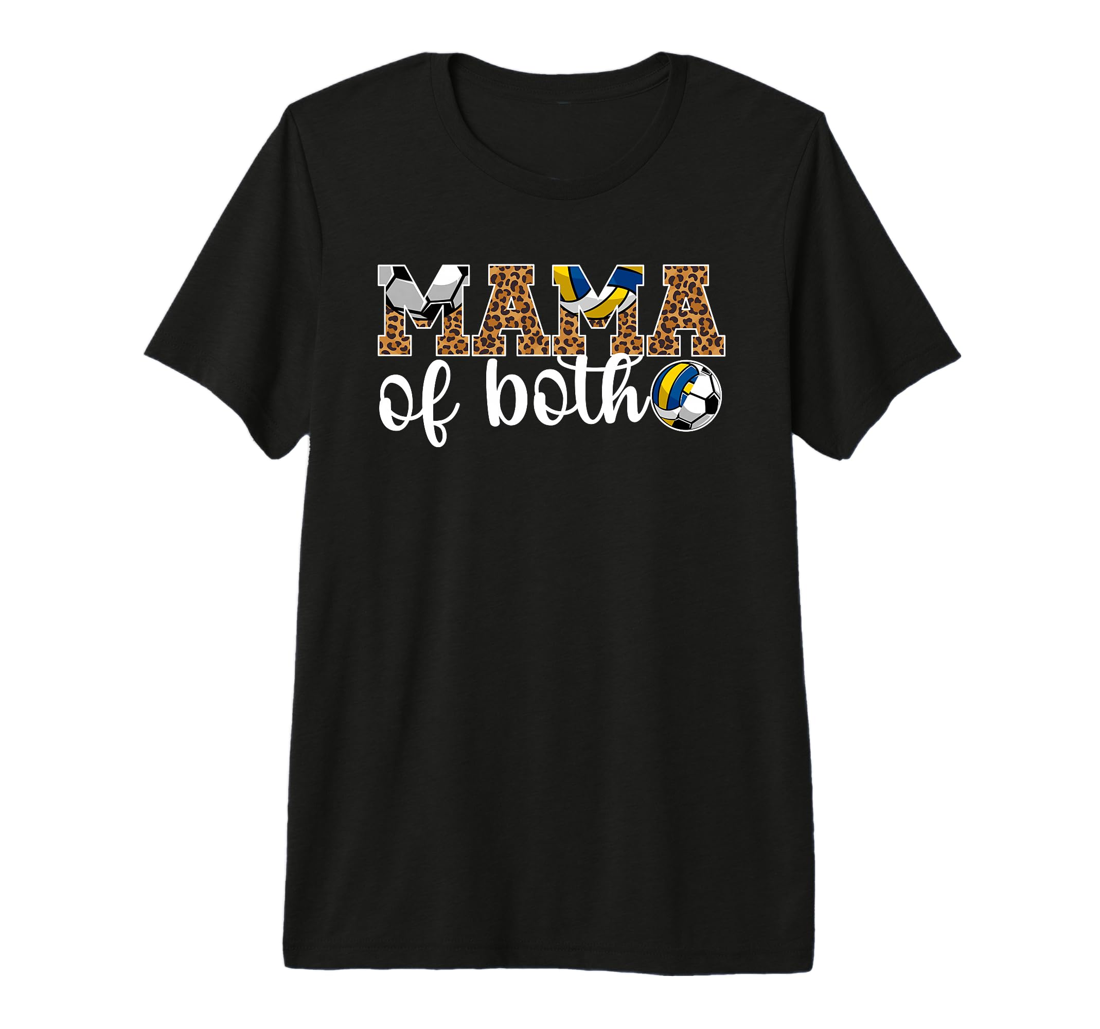 Mama Both Leopard Soccer Volleyball T-Shirt - Minimalist Print for Adults - T-Shirt, Sweatshirt, Hoodie
