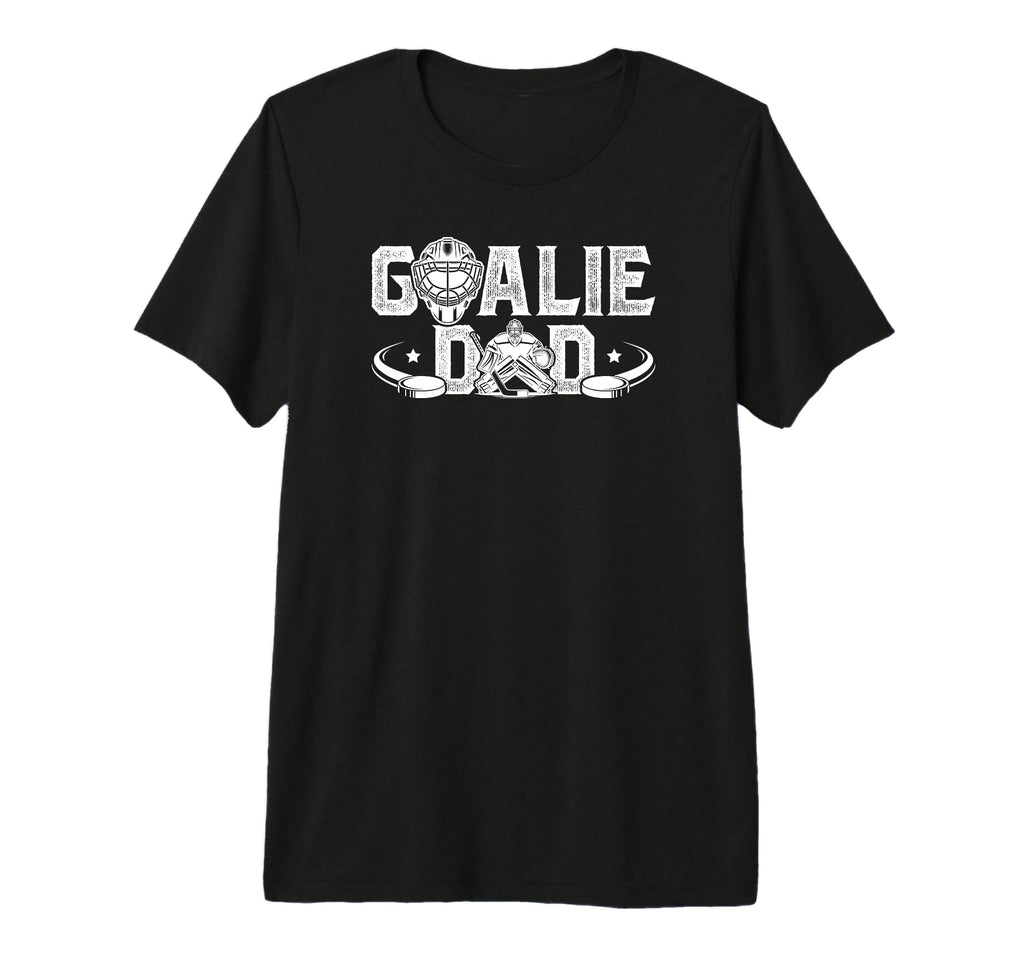 Mens Ice Hockey Goalie Dad Hockey T-Shirt - Unique Graphic Men Women - T-Shirt, Sweatshirt, Hoodie