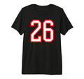 26 White Red Sport Team Number Tri T-Shirt - Aesthetic Graphic for Adults - T-Shirt, Sweatshirt, Hoodie