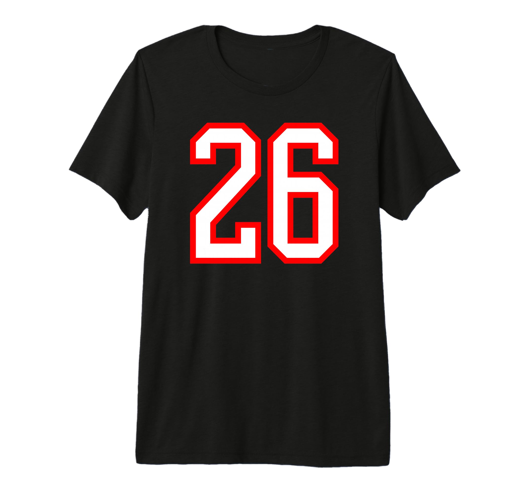 26 White Red Sport Team Number Tri T-Shirt - Aesthetic Graphic for Adults - T-Shirt, Sweatshirt, Hoodie