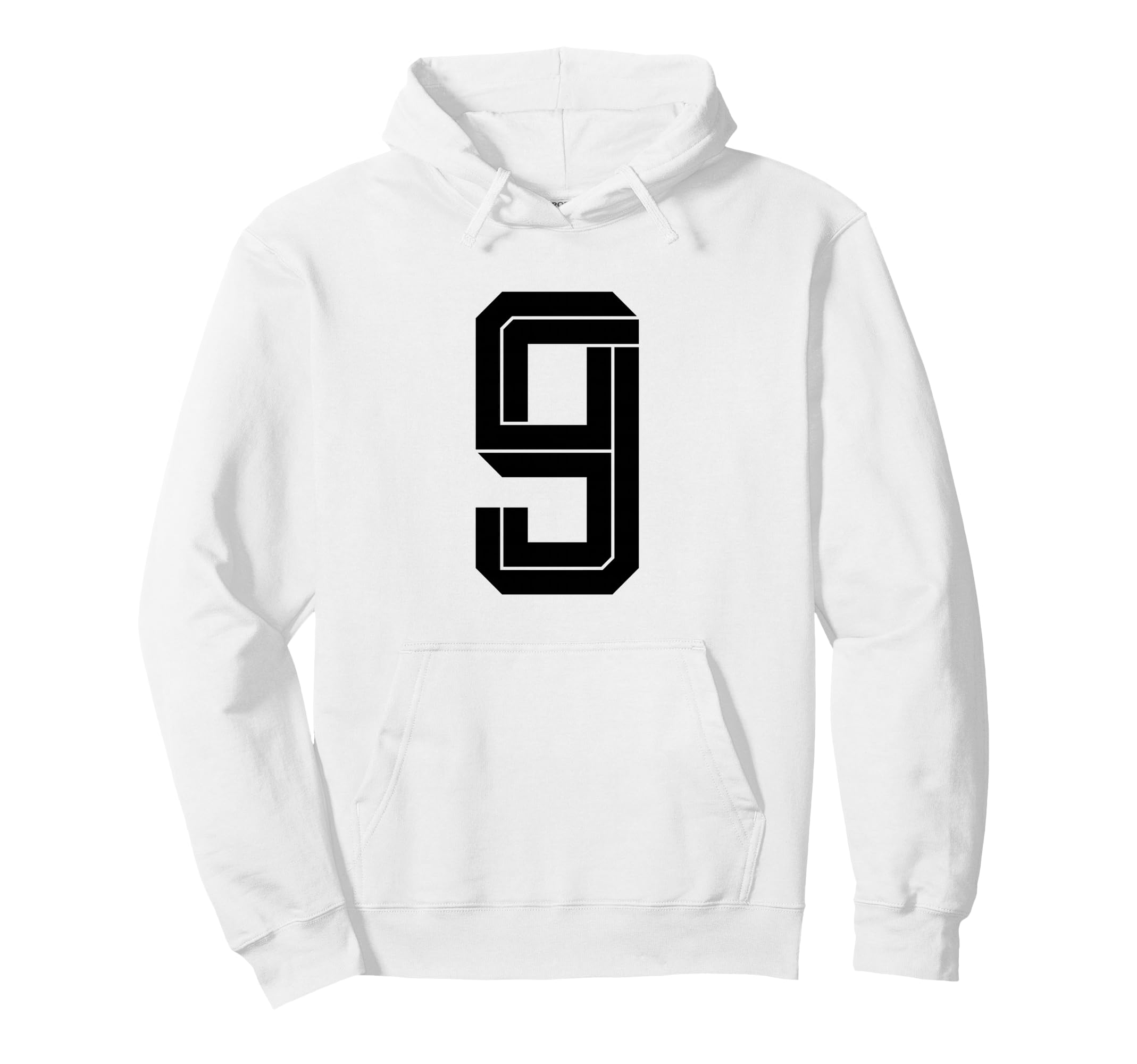 9 White Number 9 Sports Fan Soccer Hoodie - Streetwear Style Unisex - T-Shirt, Sweatshirt, Hoodie