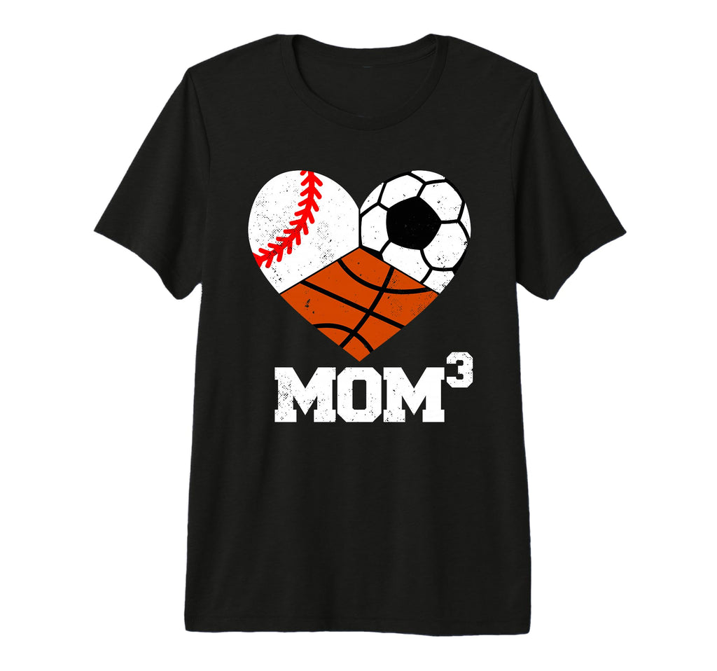 Mom Cubed Mom3 Mom Three Baseball Soccer T-Shirt - Graphic Print Unisex - T-Shirt, Sweatshirt, Hoodie