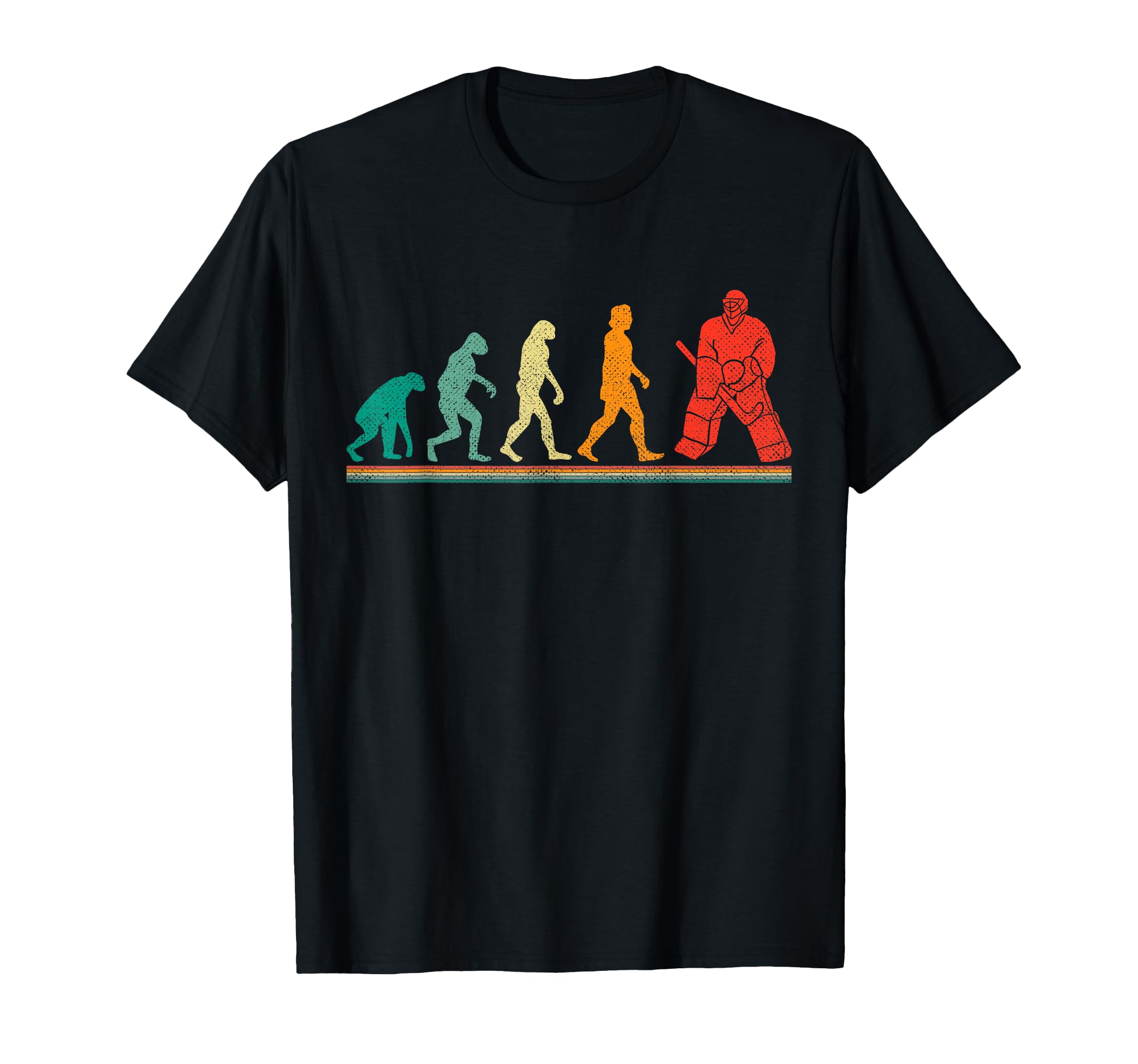 Ice Hockey Goalie Goalkeeper Evolution T-Shirt - Minimalist Print Men Women - T-Shirt, Sweatshirt, Hoodie