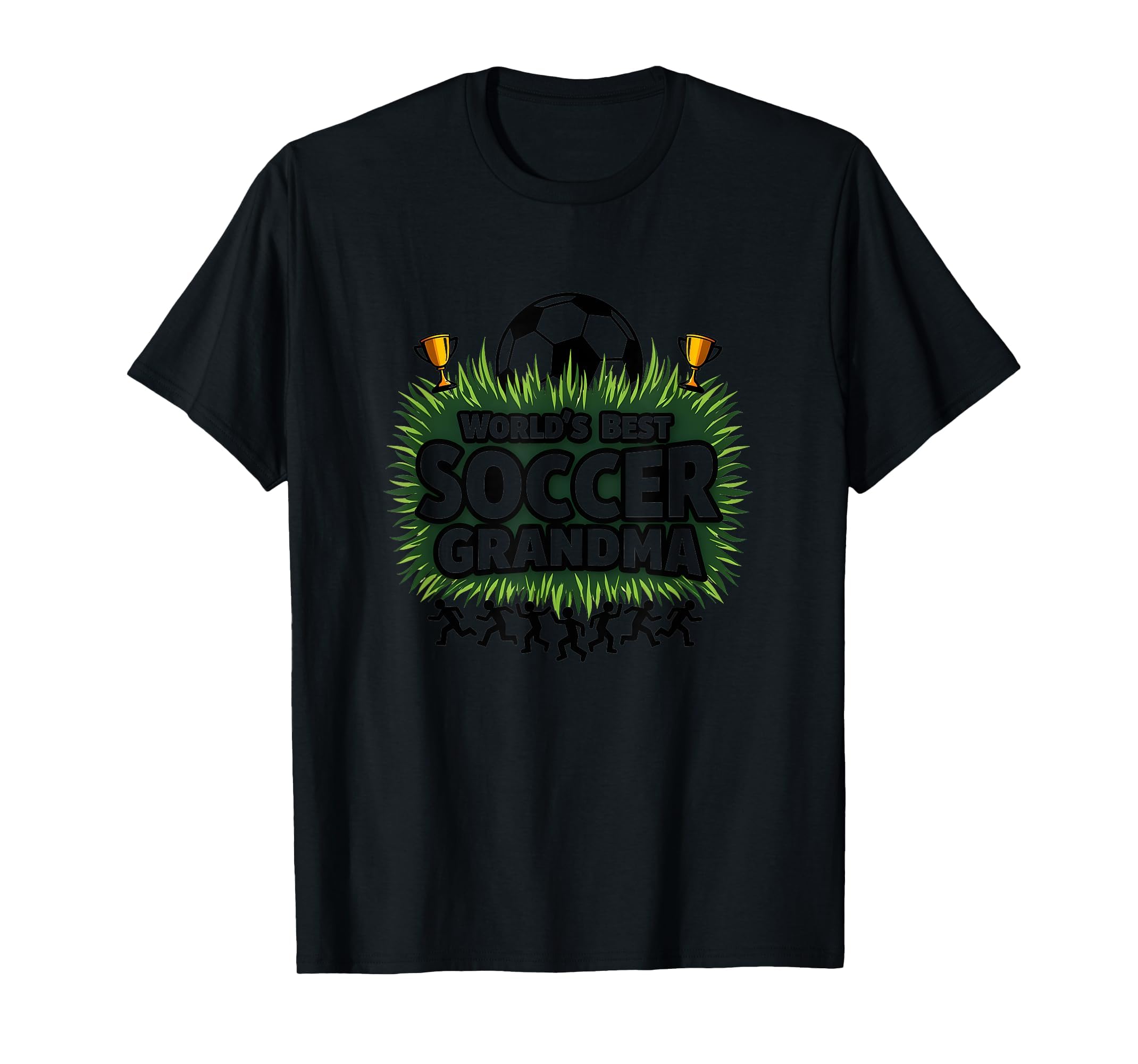Worlds Best Soccer Grandma Champion Black T-Shirt - Custom Art Print Unisex - T-Shirt, Sweatshirt, Hoodie