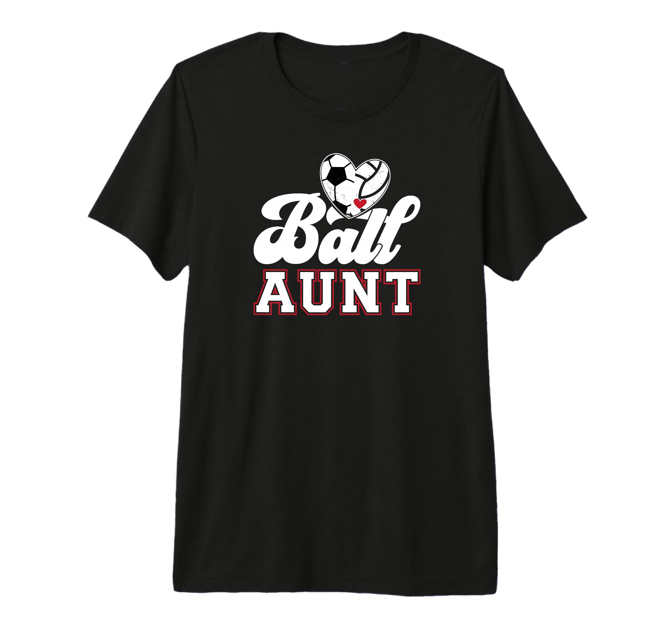 Ball Aunt Heart Soccer Volleyball T-Shirt - Minimalist Print Men Women - T-Shirt, Sweatshirt, Hoodie
