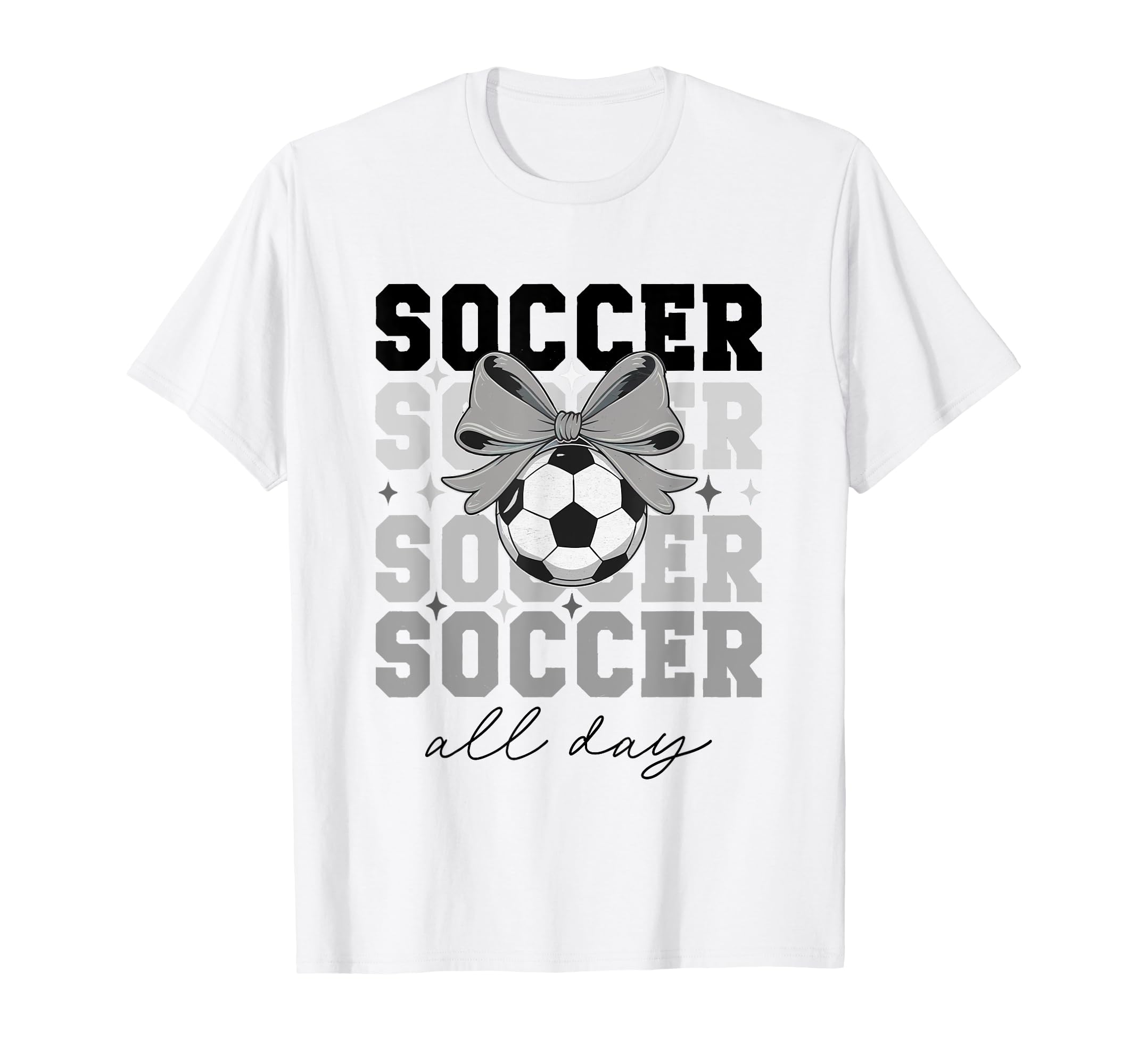 Groovy Soccer Coquette Bow Soccer All Day T-Shirt - Streetwear Style Unisex - T-Shirt, Sweatshirt, Hoodie