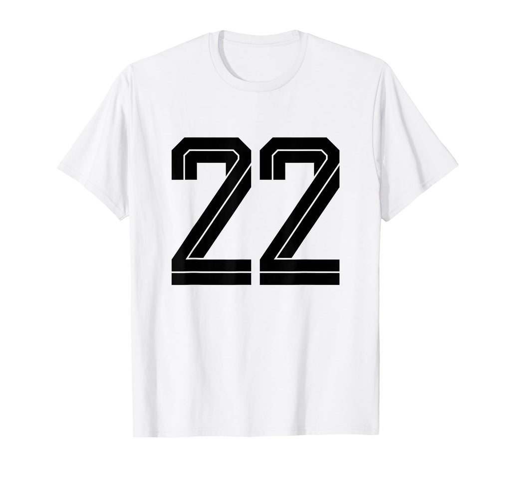 22 White Number 22 Sports Fan Soccer T-Shirt - Minimalist Print Men Women - T-Shirt, Sweatshirt, Hoodie