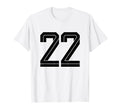 22 White Number 22 Sports Fan Soccer T-Shirt - Minimalist Print Men Women - T-Shirt, Sweatshirt, Hoodie