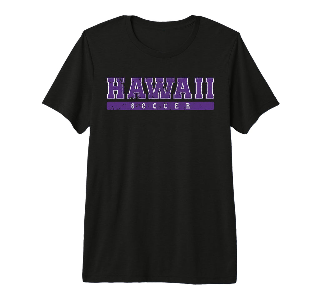 Hawaii Soccer Purple Text Tri Blend T-Shirt - Custom Art Print Men Women - T-Shirt, Sweatshirt, Hoodie