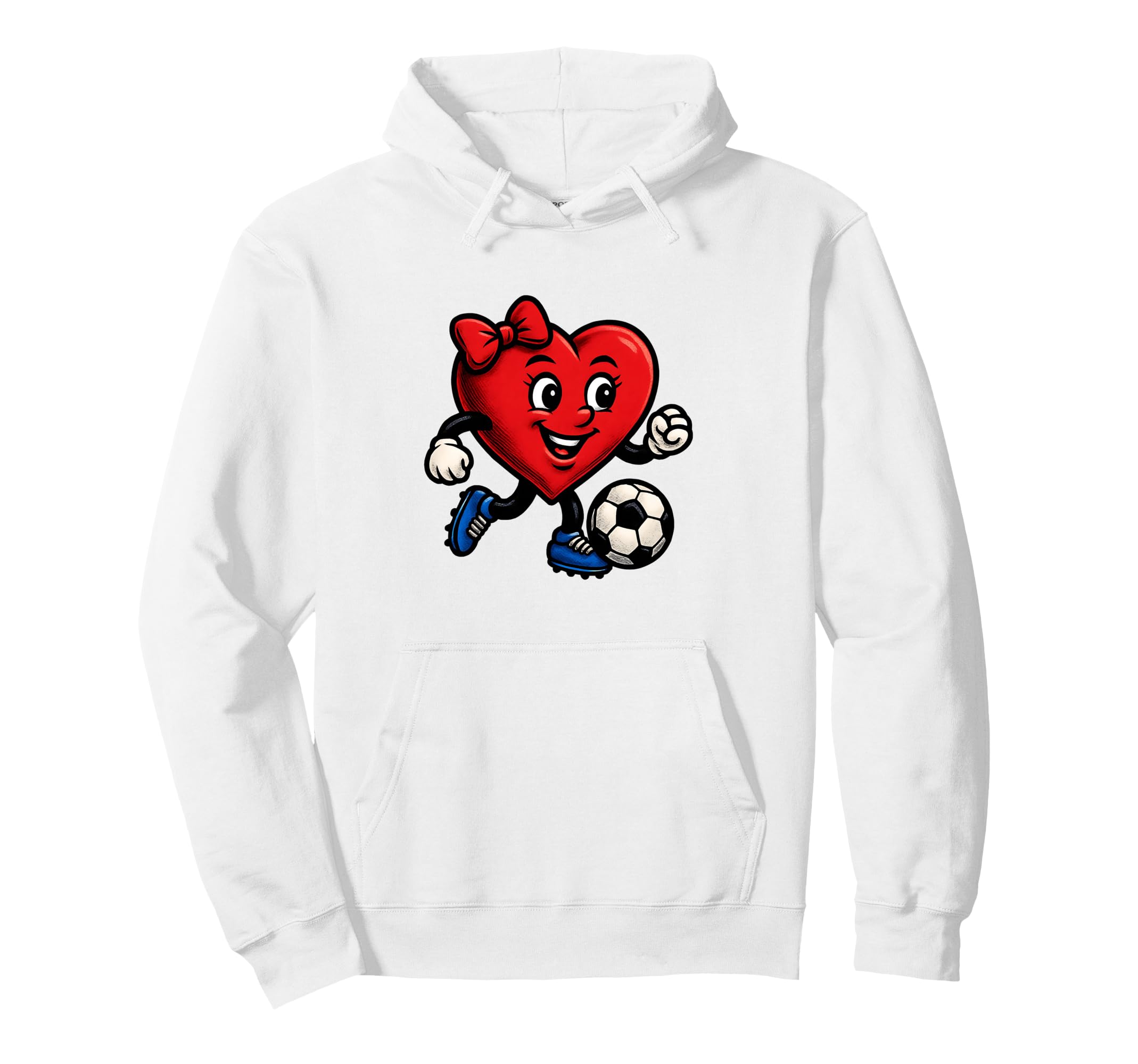 Funny Soccer Heart Coquette Bow Hoodie - Graphic Print for Adults - T-Shirt, Sweatshirt, Hoodie