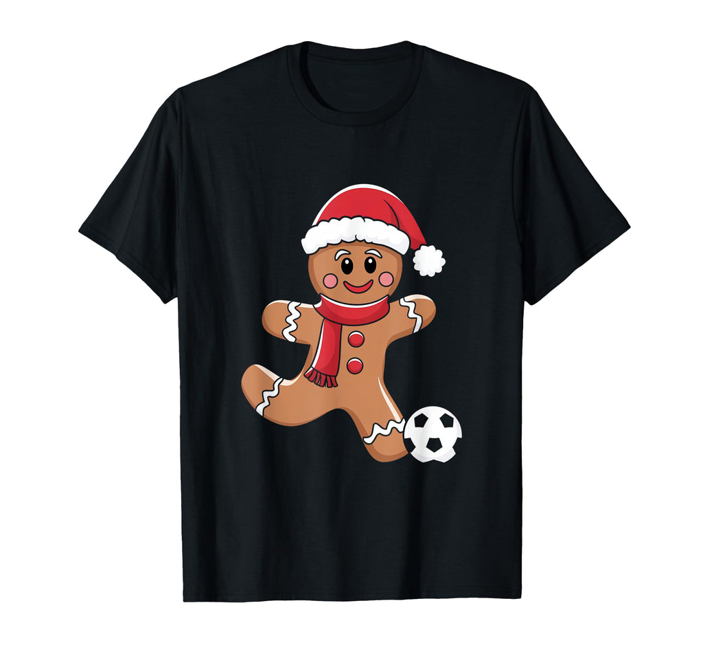Gingerbread Playing Soccer T-Shirt - Unique Graphic Men Women - T-Shirt, Sweatshirt, Hoodie