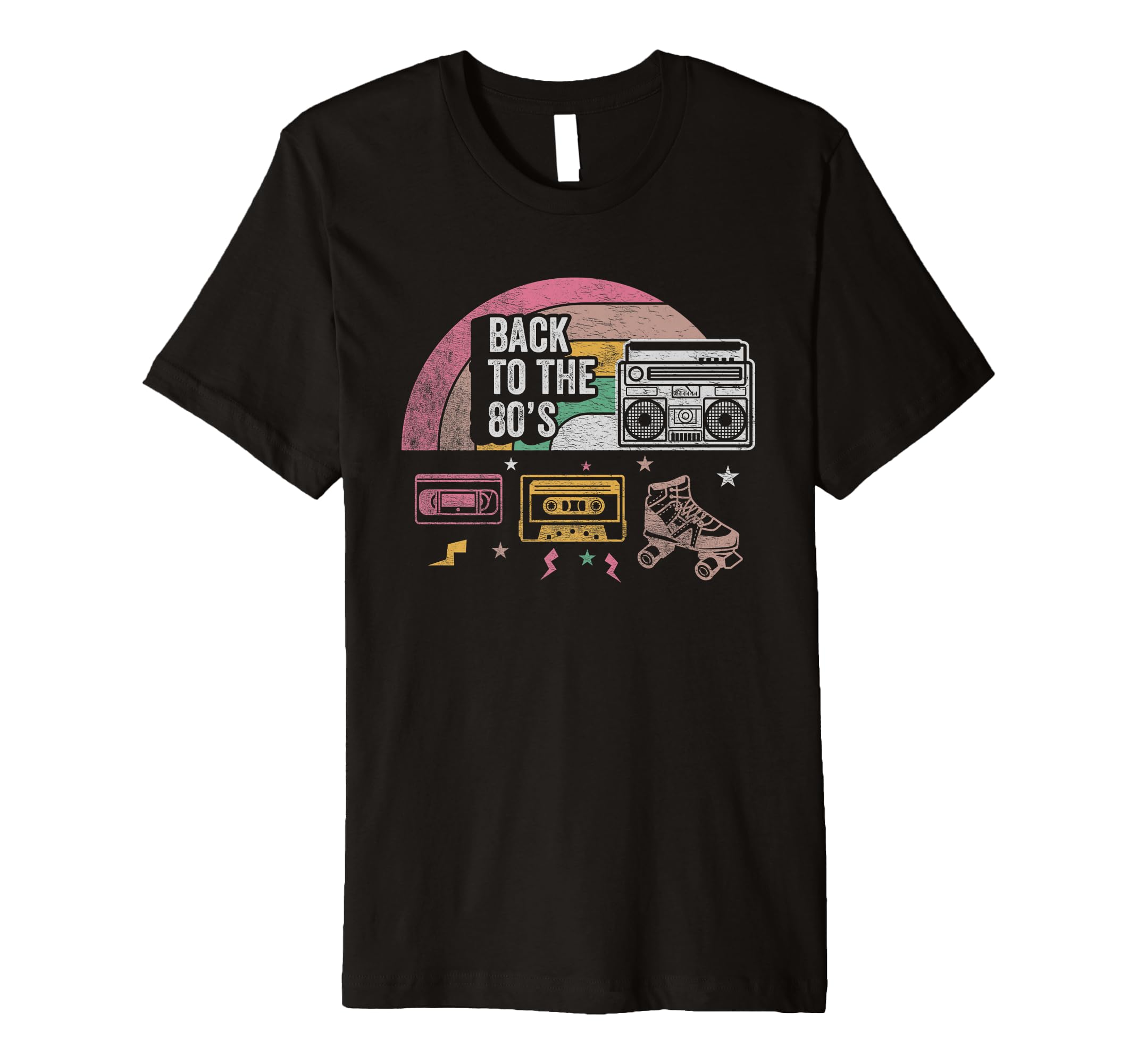 Back To 80S Boombox Roller Skates T-Shirt - Custom Art Print Unisex - T-Shirt, Sweatshirt, Hoodie
