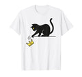No Kings Black Cat Kicking Crown T-Shirt - Graphic Print Unisex - T-Shirt, Sweatshirt, Hoodie