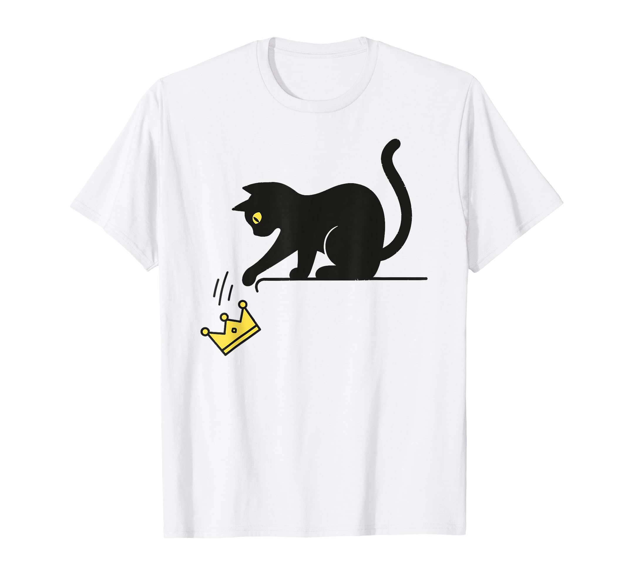 No Kings Black Cat Kicking Crown T-Shirt - Graphic Print Unisex - T-Shirt, Sweatshirt, Hoodie