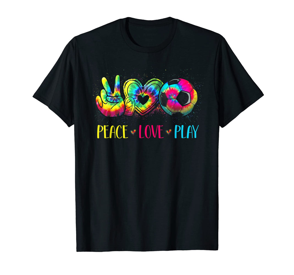 Tie Dye Soccer Teen Peace Love Play T-Shirt - Custom Art Print for Adults - T-Shirt, Sweatshirt, Hoodie
