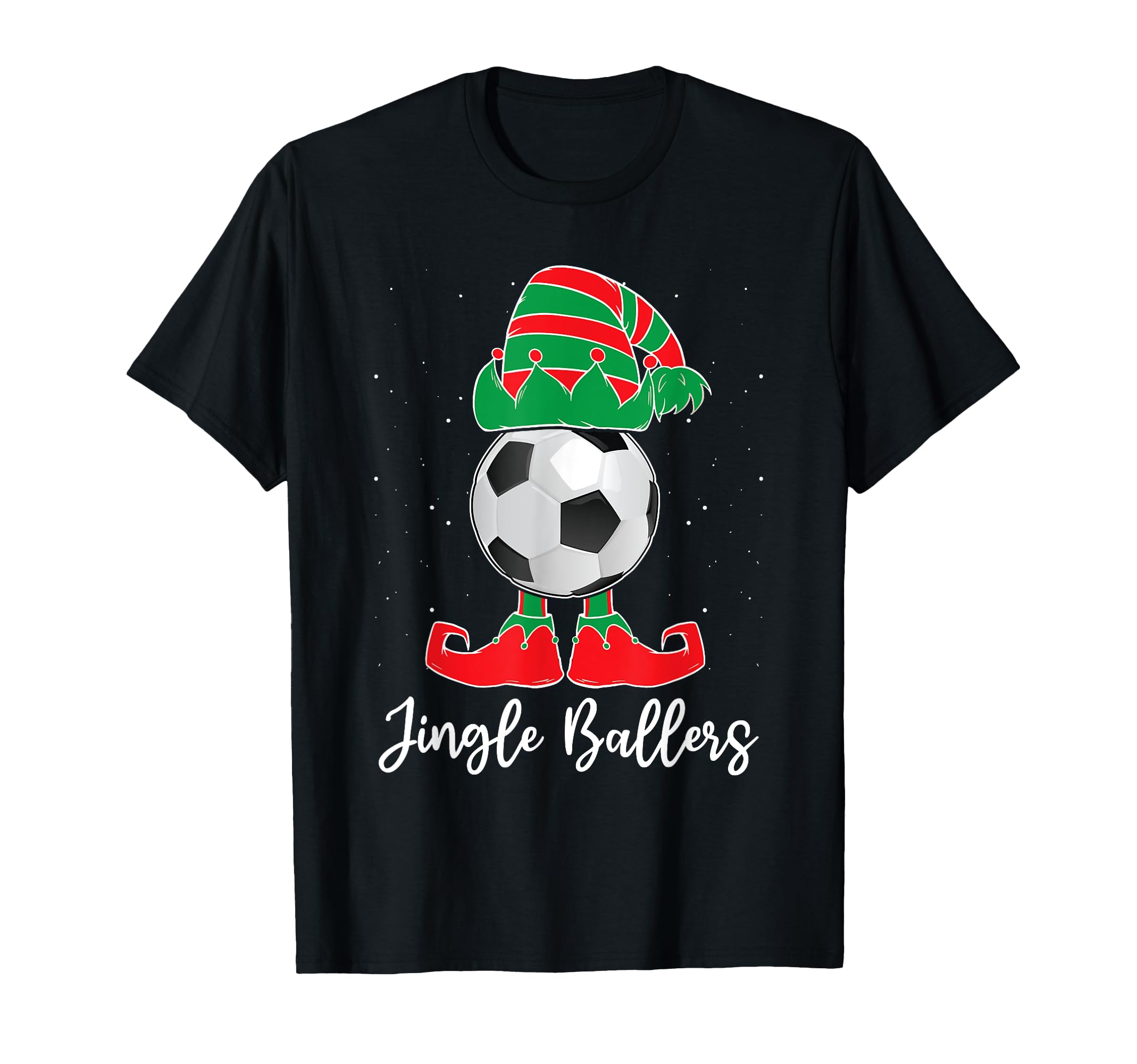 Jingle Ballers Soccer Ball Elf T-Shirt - Fun Novelty Design for Adults - T-Shirt, Sweatshirt, Hoodie