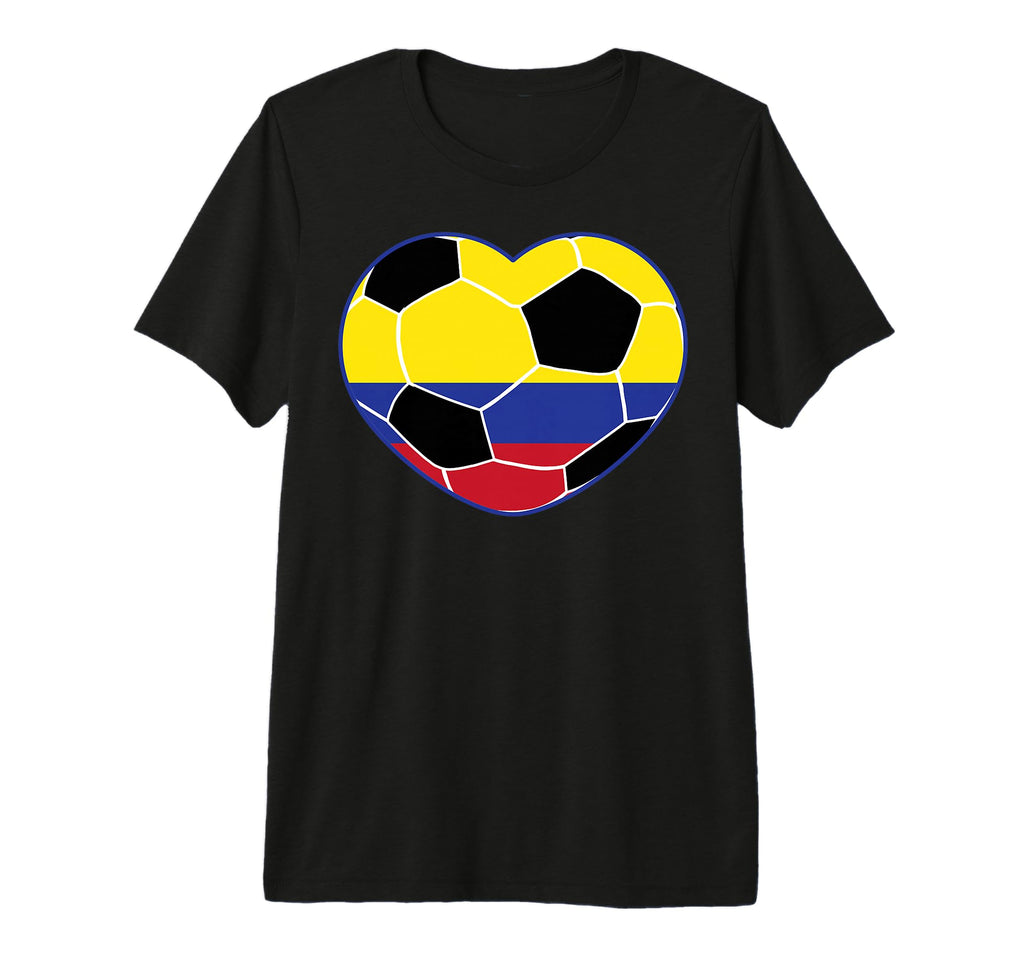 Colombia Soccer Ball Heart Colombian T-Shirt - Aesthetic Graphic Men Women - T-Shirt, Sweatshirt, Hoodie