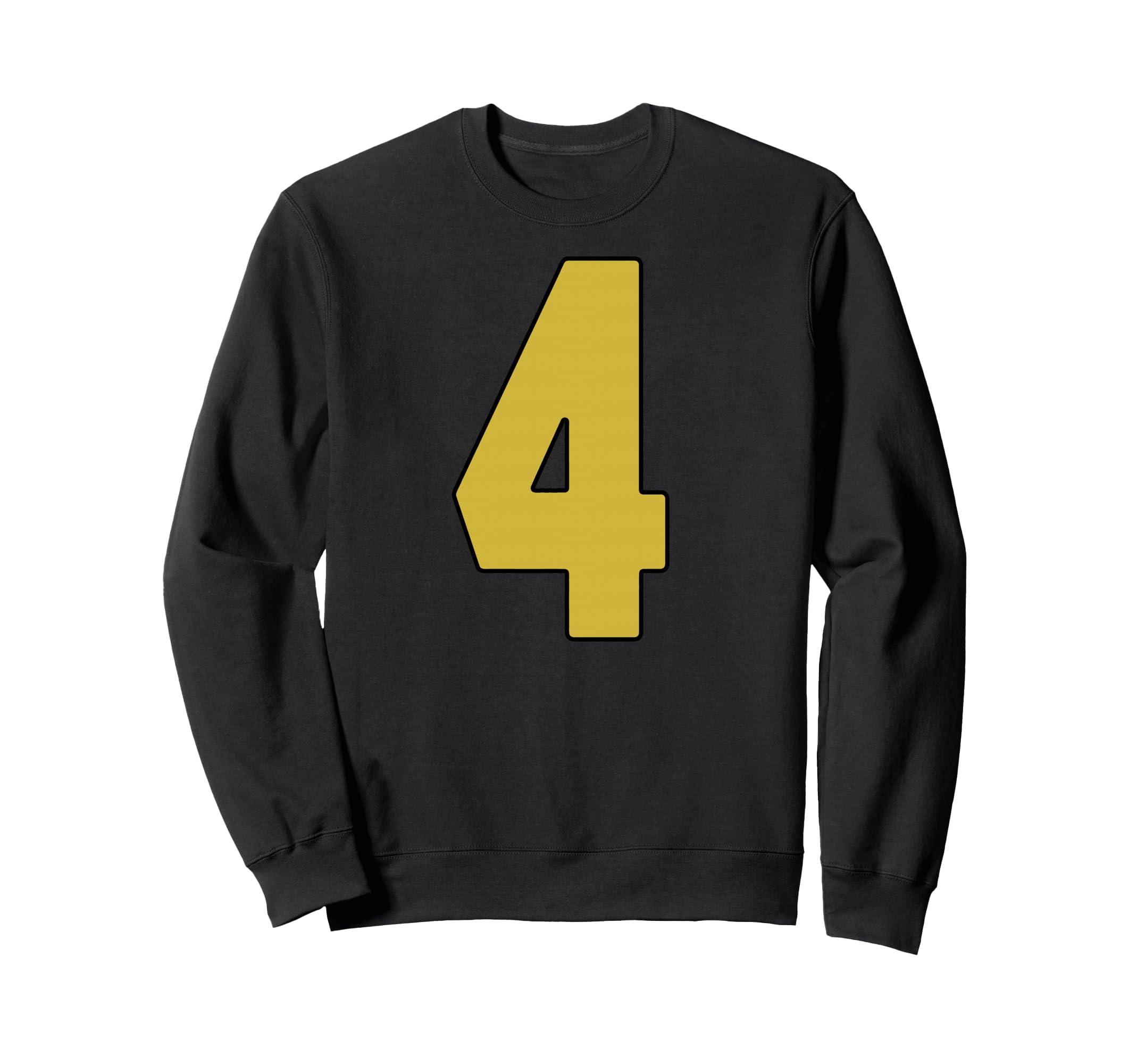 Old Gold Black Number 4 Jersey Sweatshirt - Fun Novelty Design Men Women - T-Shirt, Sweatshirt, Hoodie