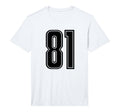Number 81 Black Sports Team Varsity T-Shirt - Fun Novelty Design Men Women - T-Shirt, Sweatshirt, Hoodie