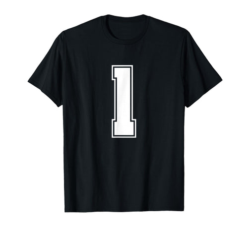 1 White Sports Team Number T-Shirt - Minimalist Print for Adults - T-Shirt, Sweatshirt, Hoodie