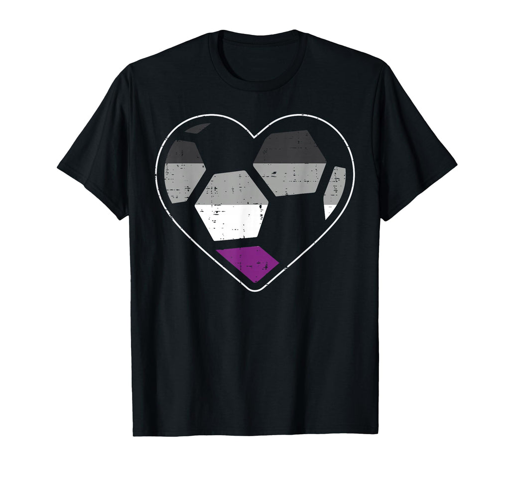 Soccer Heart Sport Lgbtq Asexual Ace T-Shirt - Minimalist Print for Adults - T-Shirt, Sweatshirt, Hoodie