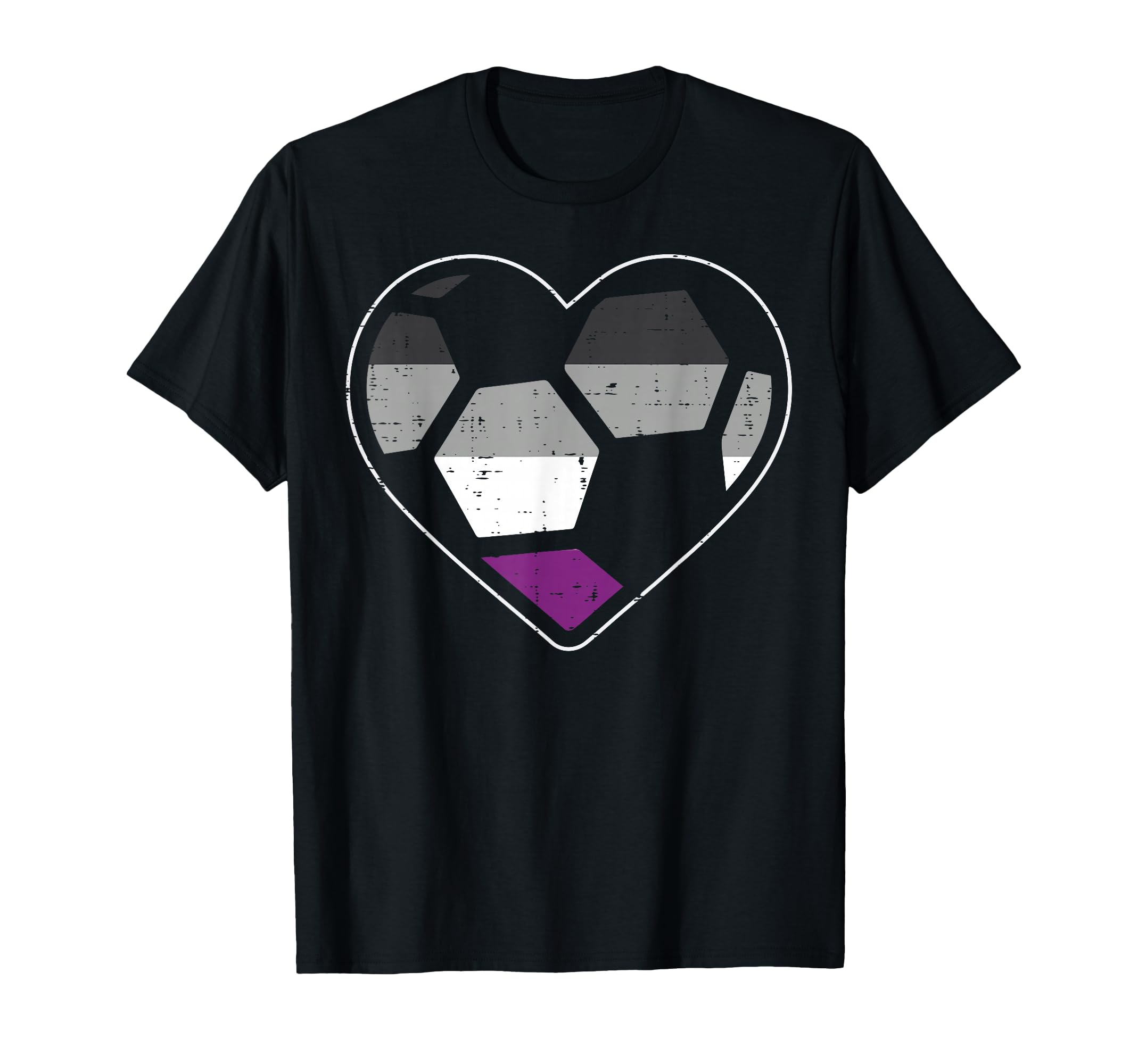 Soccer Heart Sport Lgbtq Asexual Ace T-Shirt - Minimalist Print for Adults - T-Shirt, Sweatshirt, Hoodie