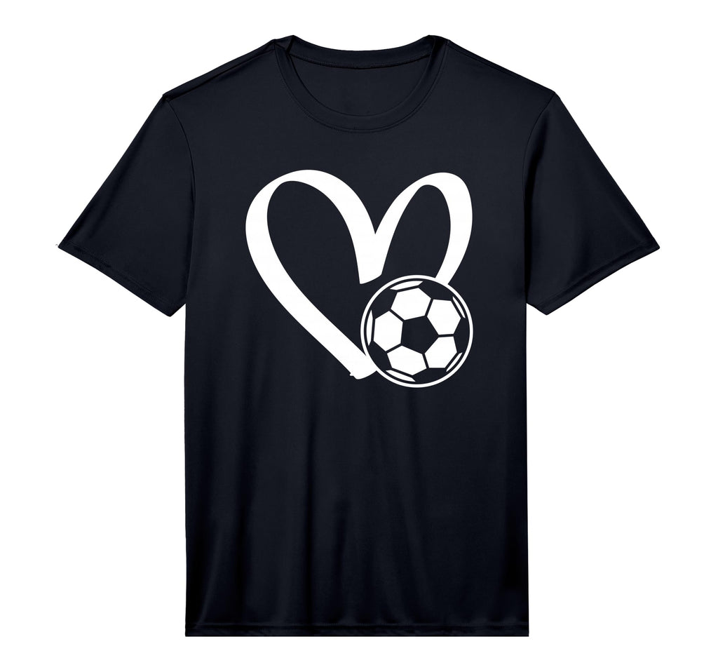 Soccer Ball Heart Performance T-Shirt - Casual Everyday Wear Unisex - T-Shirt, Sweatshirt, Hoodie