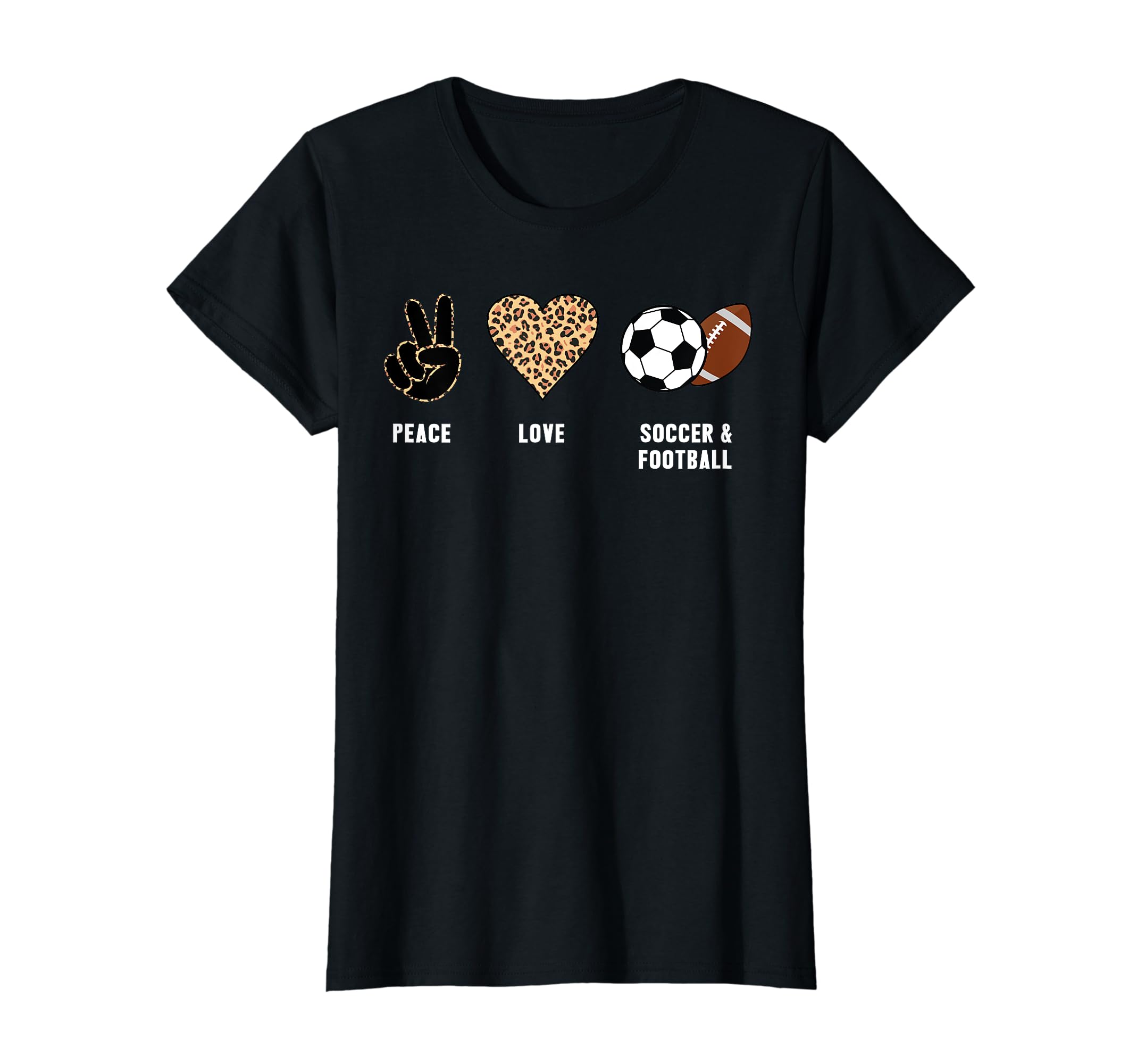 Peace Love Soccer Football Soccer Player T-Shirt - Custom Art Print Unisex - T-Shirt, Sweatshirt, Hoodie