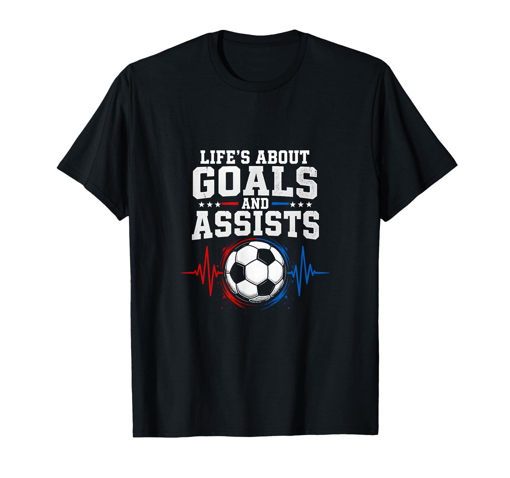 Life Goals Assists Soccer Heartbeat T-Shirt - Streetwear Style Men Women - T-Shirt, Sweatshirt, Hoodie