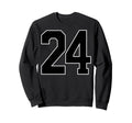 Black Sports Team Number 24 Fan Sweatshirt - Streetwear Style Unisex - T-Shirt, Sweatshirt, Hoodie