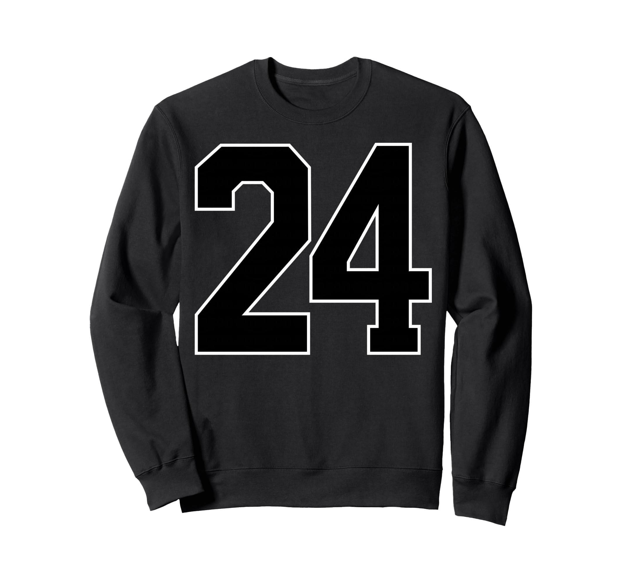 Black Sports Team Number 24 Fan Sweatshirt - Streetwear Style Unisex - T-Shirt, Sweatshirt, Hoodie