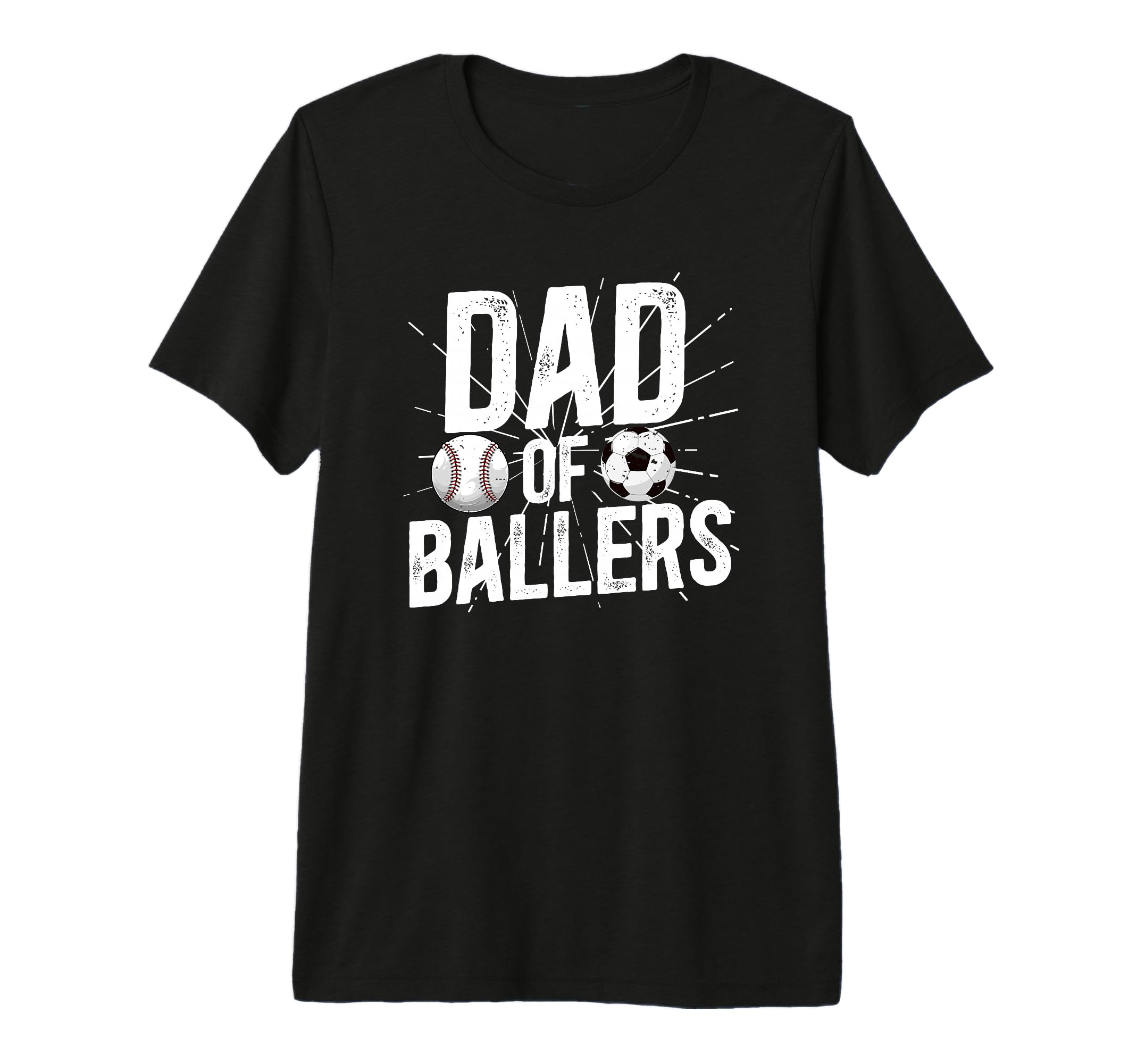 Mens Dad Ballers Soccer Baseball Dad T-Shirt - Custom Art Print for Adults - T-Shirt, Sweatshirt, Hoodie