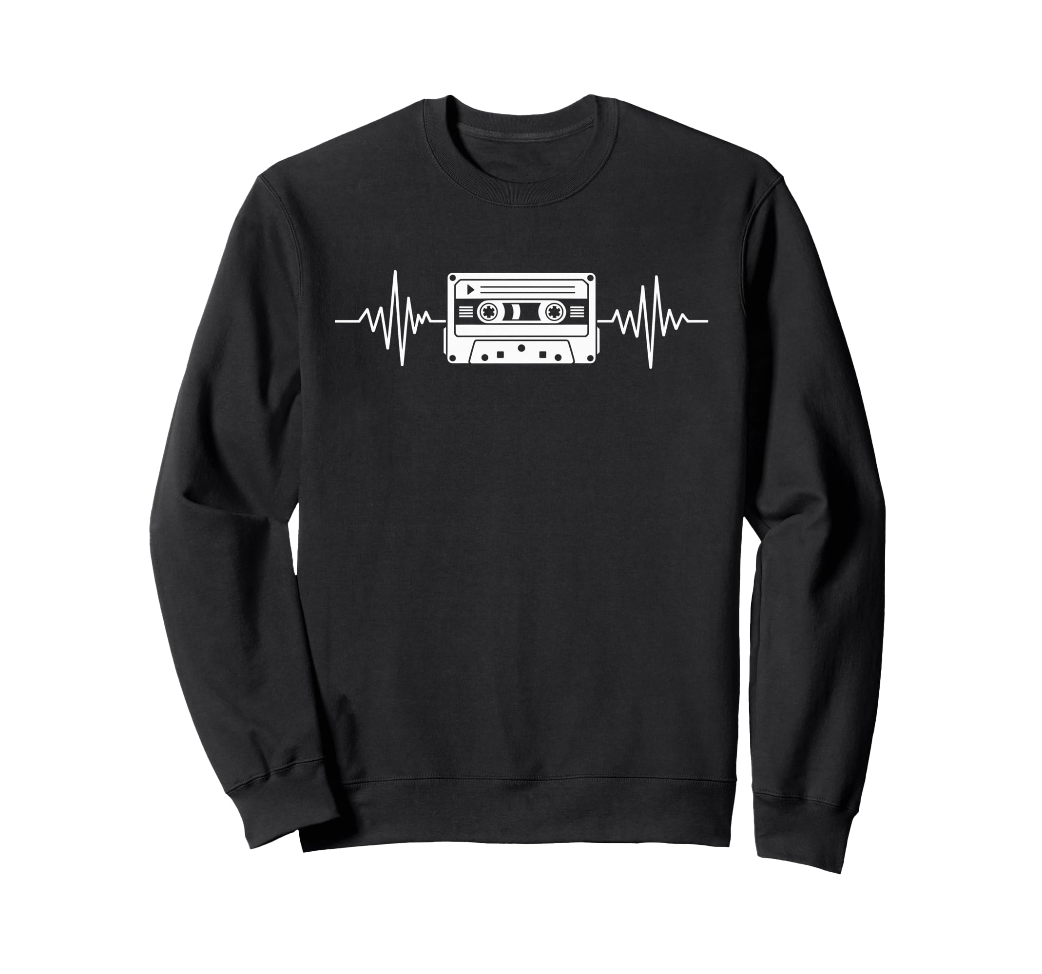 Analog Mixtape Heartbeat Cassette Sweatshirt - Aesthetic Graphic Unisex - T-Shirt, Sweatshirt, Hoodie