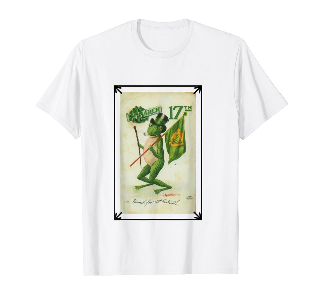 Postcard St Patricks Day Frog T-Shirt - Custom Art Print Men Women - T-Shirt, Sweatshirt, Hoodie
