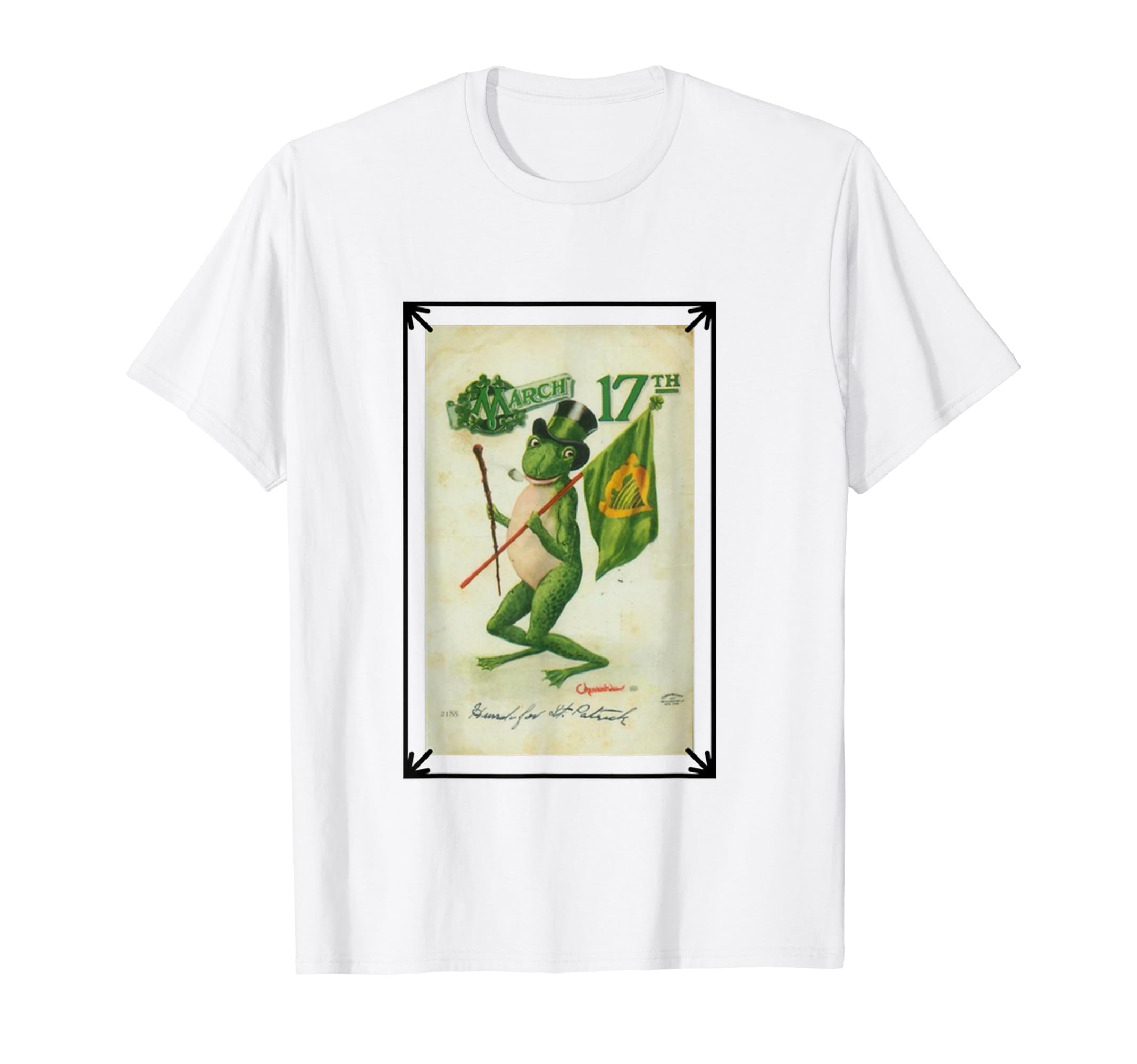Postcard St Patricks Day Frog T-Shirt - Custom Art Print Men Women - T-Shirt, Sweatshirt, Hoodie