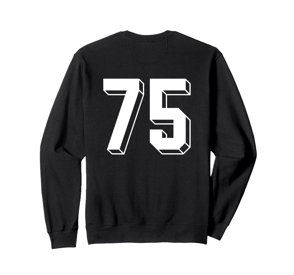 Number 75 Backside 80S 90S Team Sweatshirt - Fun Novelty Design for Adults - T-Shirt, Sweatshirt, Hoodie