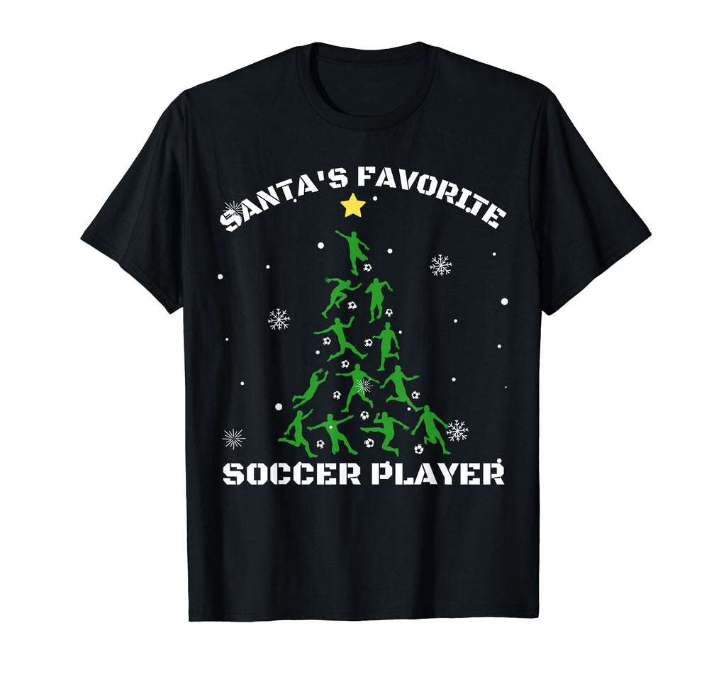 Santas Favorite Soccer Player Ugly T-Shirt - Graphic Print Unisex - T-Shirt, Sweatshirt, Hoodie