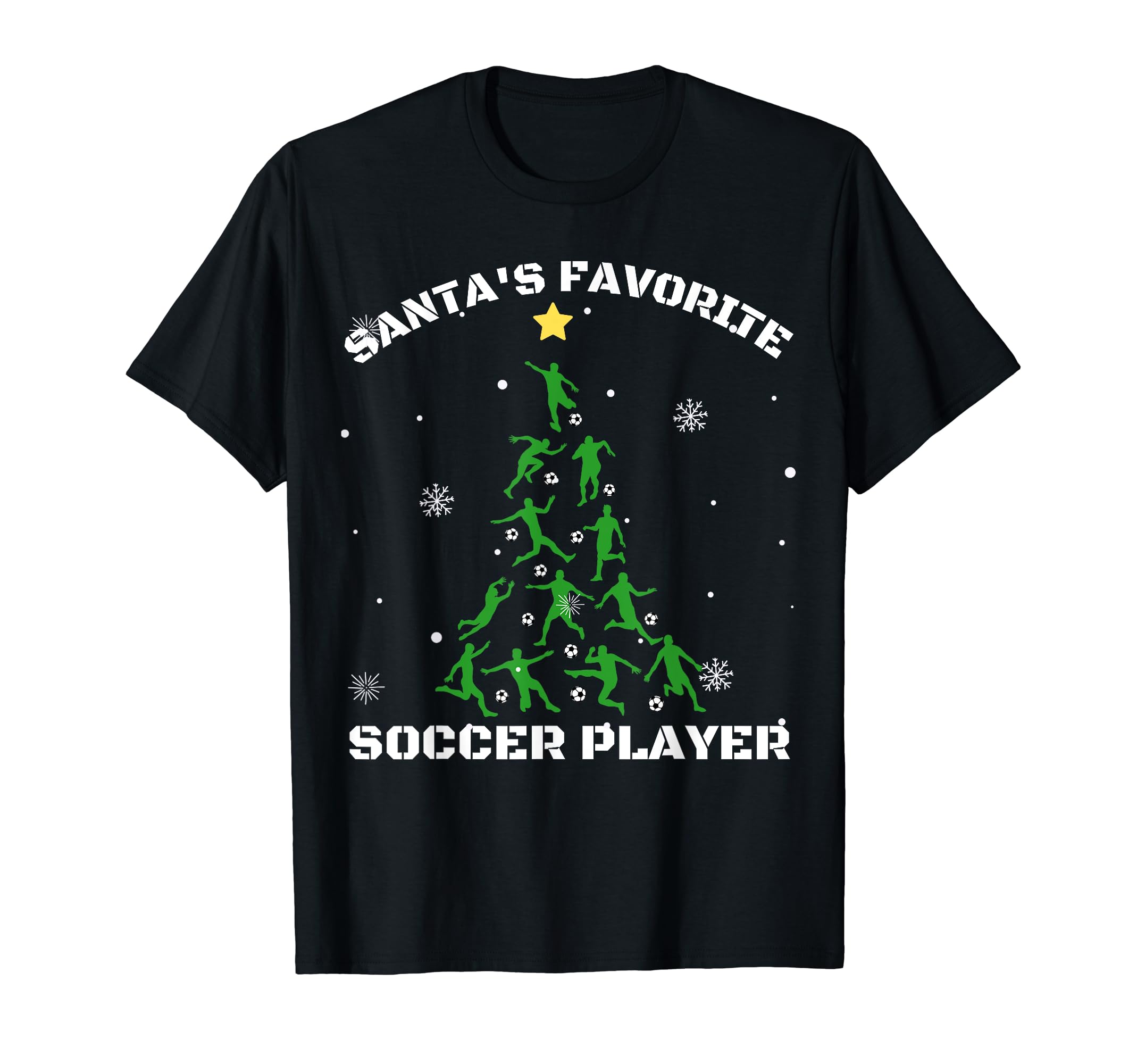 Santas Favorite Soccer Player Ugly T-Shirt - Graphic Print Unisex - T-Shirt, Sweatshirt, Hoodie
