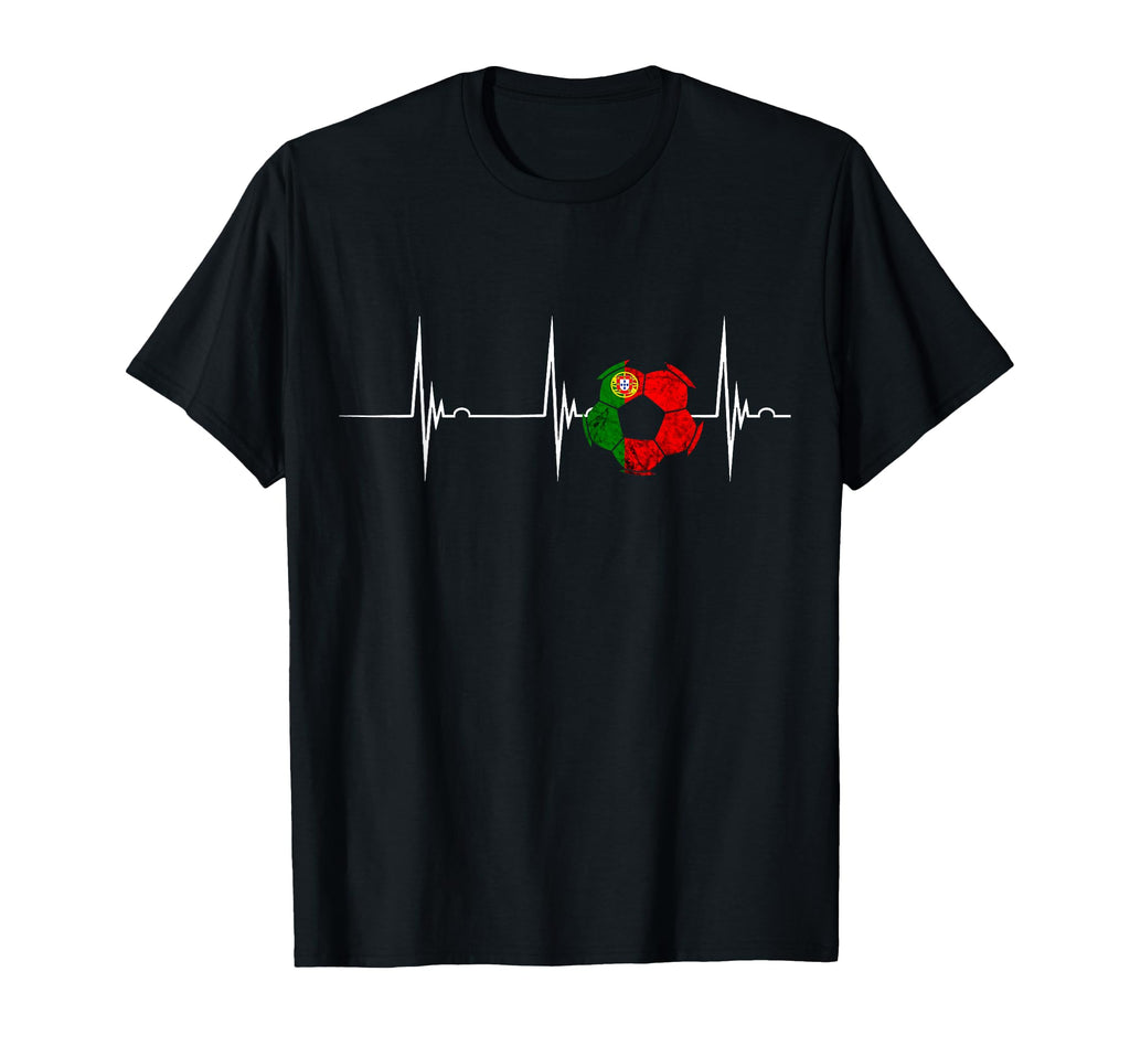 Portugal Soccer Futebol Heartbeat T-Shirt - Casual Everyday Wear Men Women - T-Shirt, Sweatshirt, Hoodie