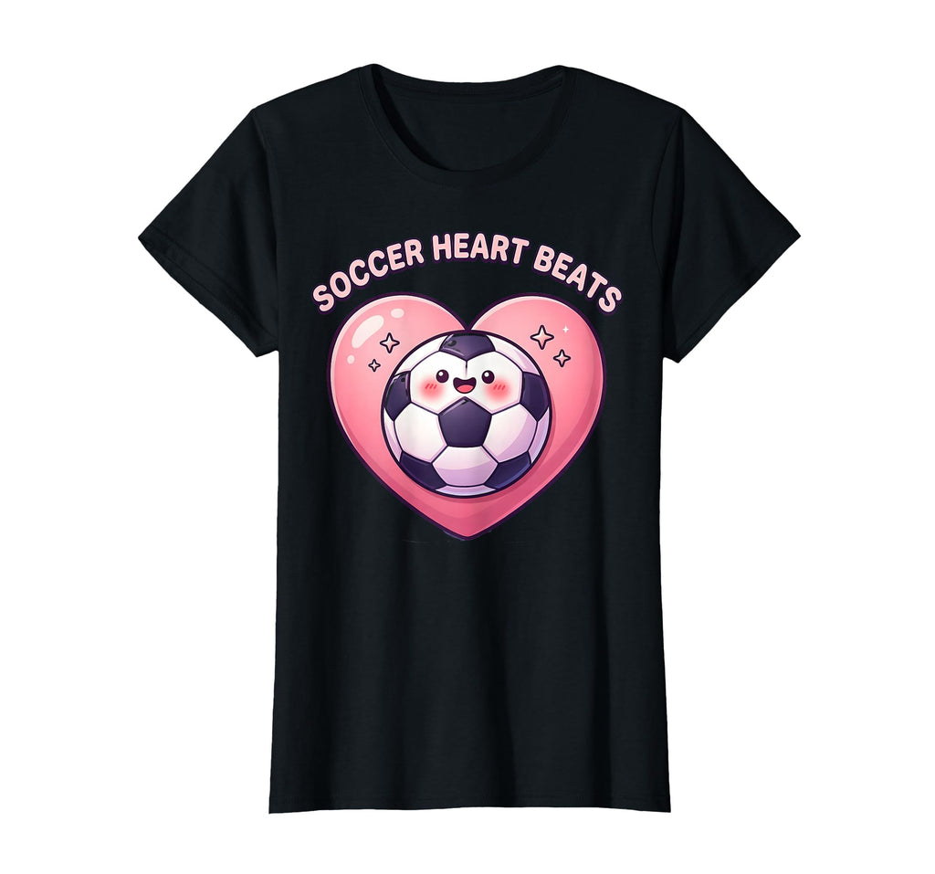 Soccer Heart Beats Passionate Fan T-Shirt - Casual Everyday Wear Men Women - T-Shirt, Sweatshirt, Hoodie