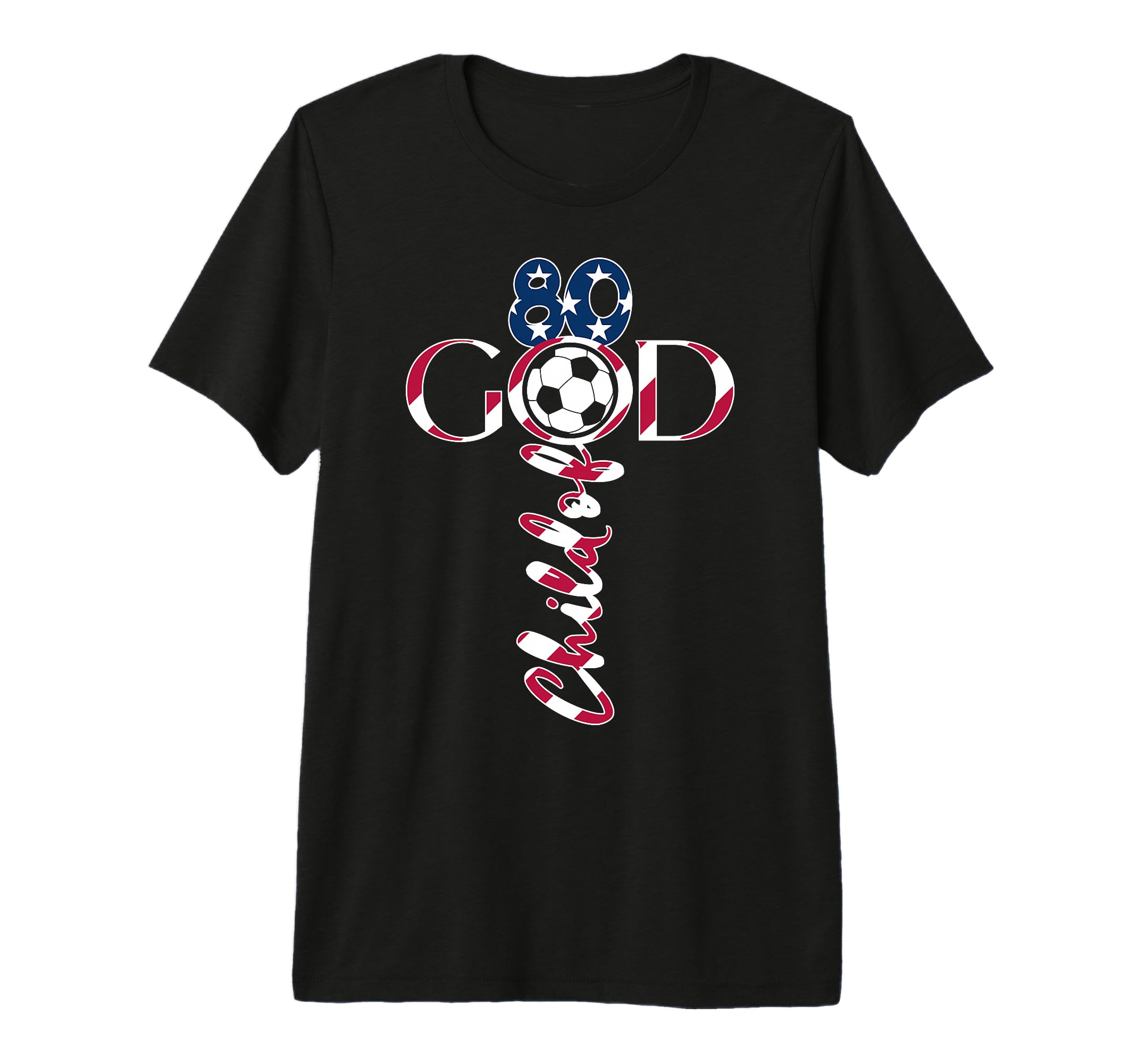 Jesus 80 Years Child God Soccer 80Th T-Shirt - Graphic Print Men Women - T-Shirt, Sweatshirt, Hoodie