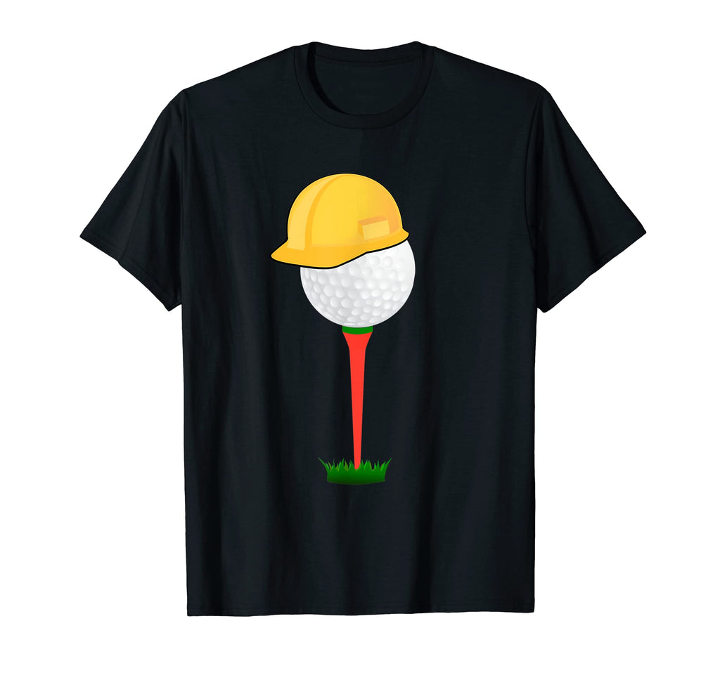 Funny Golfing Yellow Hard Hat Holiday T-Shirt - Minimalist Print Men Women - T-Shirt, Sweatshirt, Hoodie