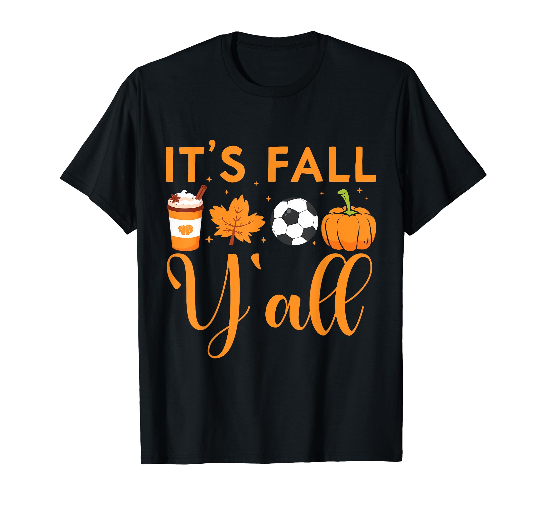 Its Fall Yall Pumpkin Leaf Latte T-Shirt - Custom Art Print for Adults - T-Shirt, Sweatshirt, Hoodie