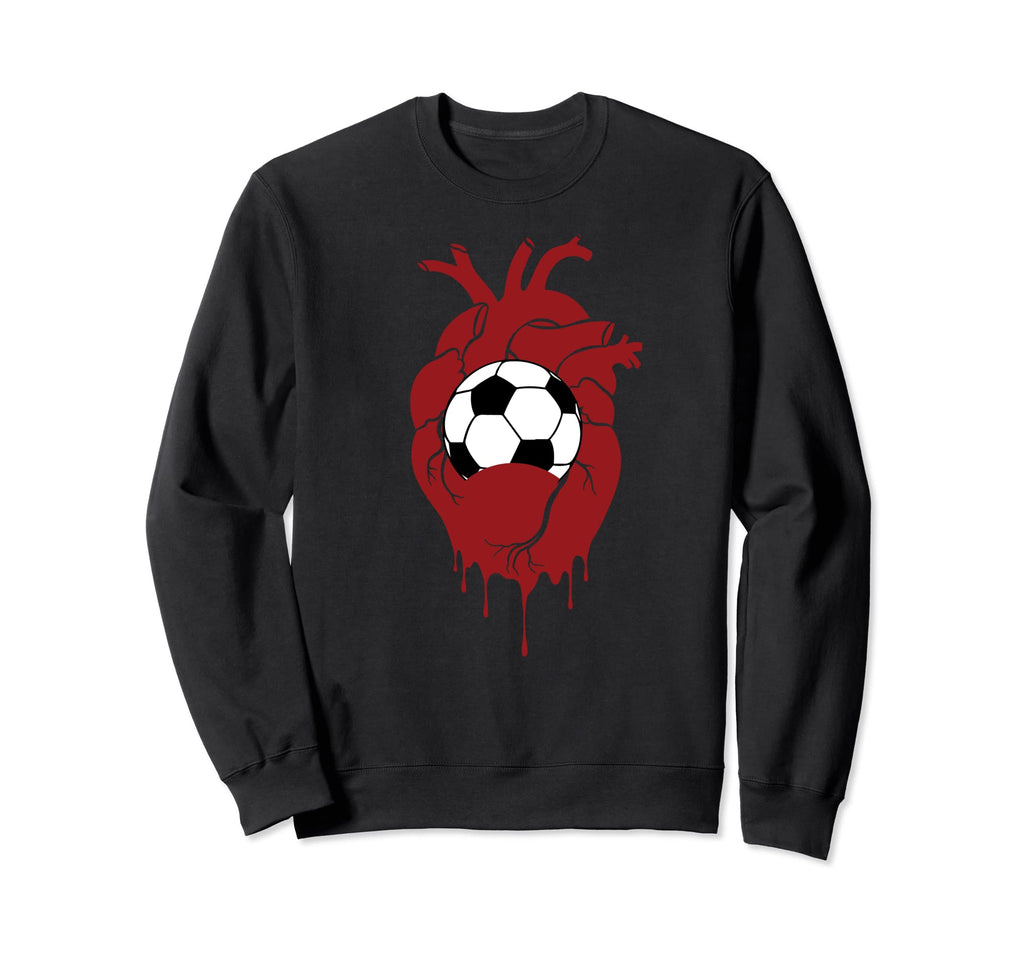 Soccer Ball Football Heart Sweatshirt - Fun Novelty Design for Adults - T-Shirt, Sweatshirt, Hoodie